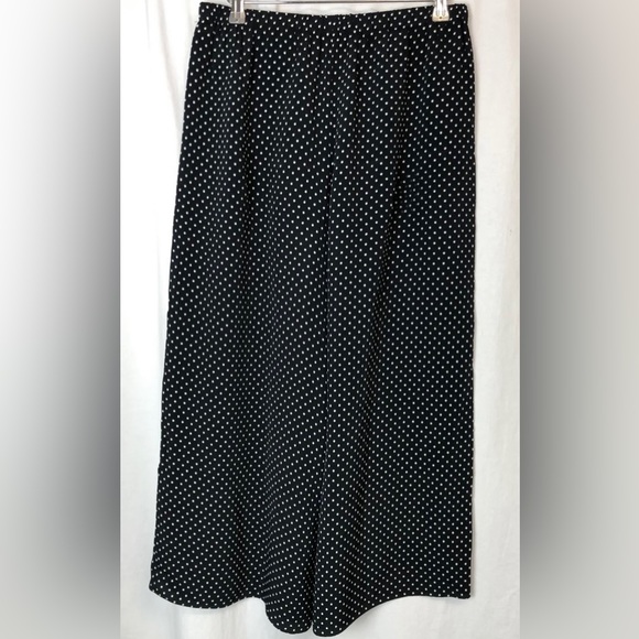 Theory Wide Leg Culottes Crop Navy White Polka Dot Crepe High Waist Size Small - Picture 3 of 9